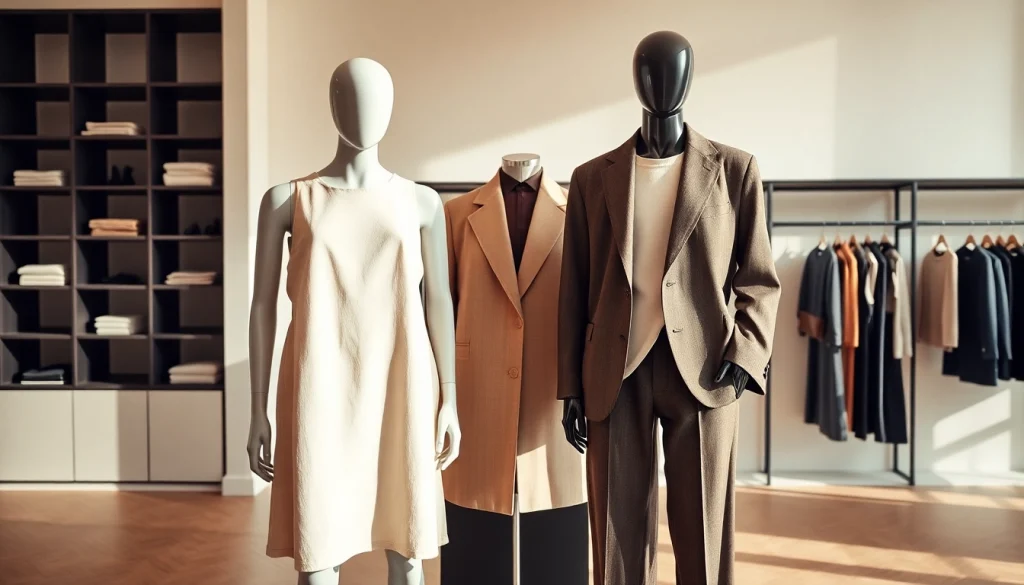 Contrast between styles in muji vs uniqlo minimalist fashion displayed in a modern boutique.