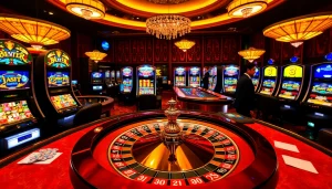 Play thrilling games and explore options at https://nohu.business/ with vibrant casino tables and slot machines.