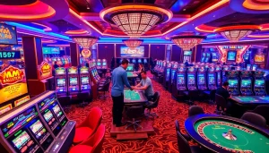 Experience the thrill of MM 88 with vibrant gaming tables and exciting slot machines.