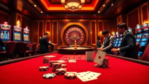 Experience the thrill of RR88 casino with exciting gambling elements like poker chips and roulette.