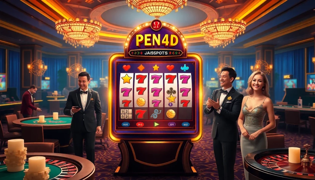 PEN4D alternatif slot machine attracting excited players showcasing winning moments.