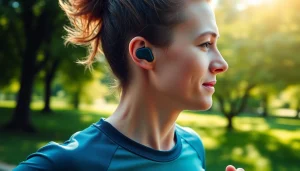 Jogging with the Bone X1 Bone Conduction Headphones, capturing energy and focus.