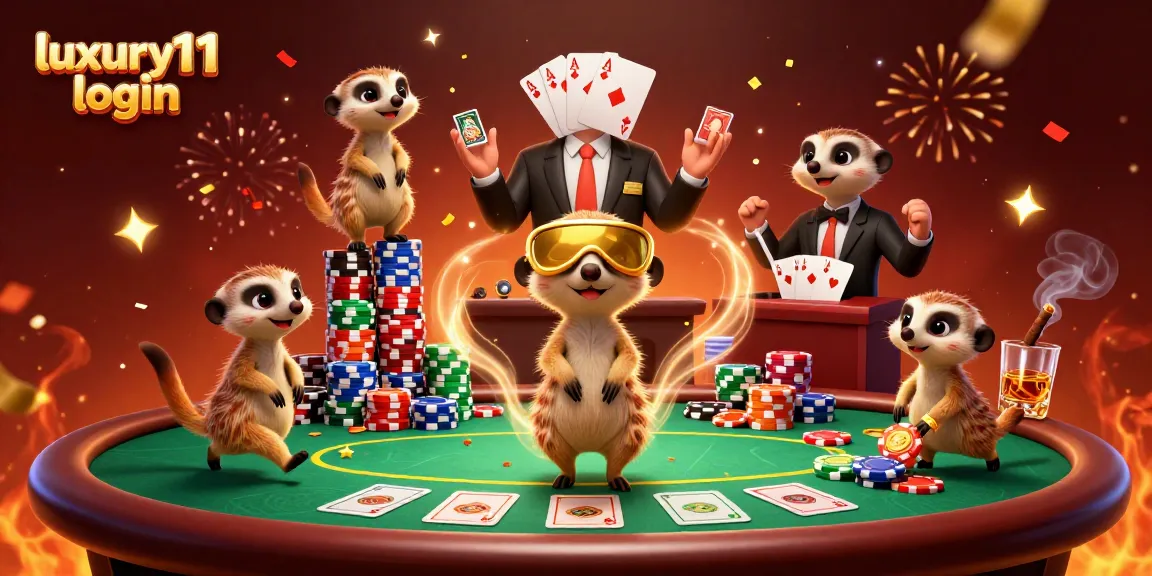 Engage in thrilling casino excitement with luxury111 login amidst a vibrant meerkat casino scene.
